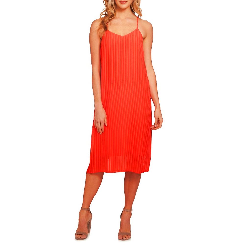 NWT Nordstrom CeCe Red Lacey Chiffon Midi Dress